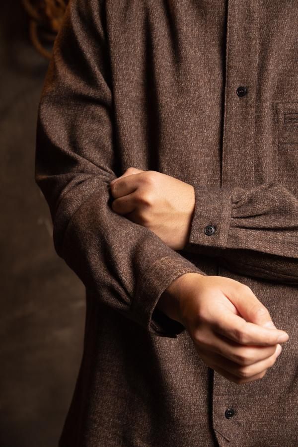 FRANK LEDER】BRONCE WOOL STAND COLLOR SHIRT-SLOW&STEADY