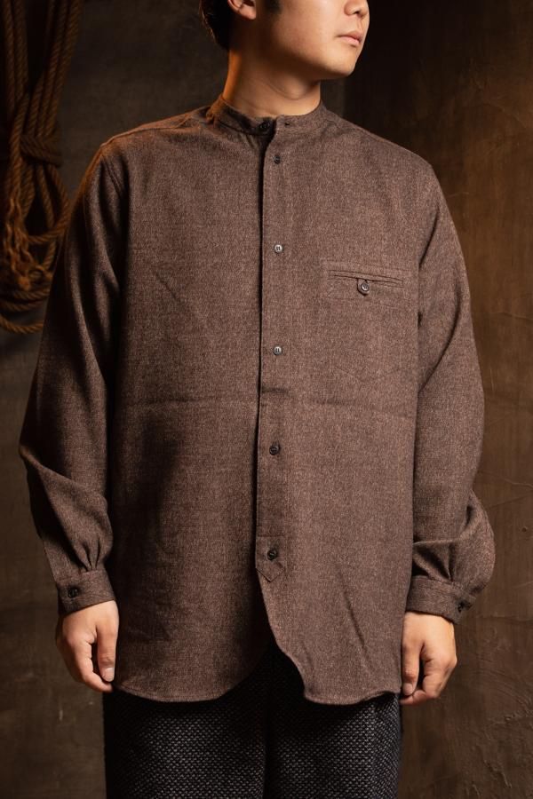 FRANK LEDER】BRONCE WOOL STAND COLLOR SHIRT-SLOW&STEADY