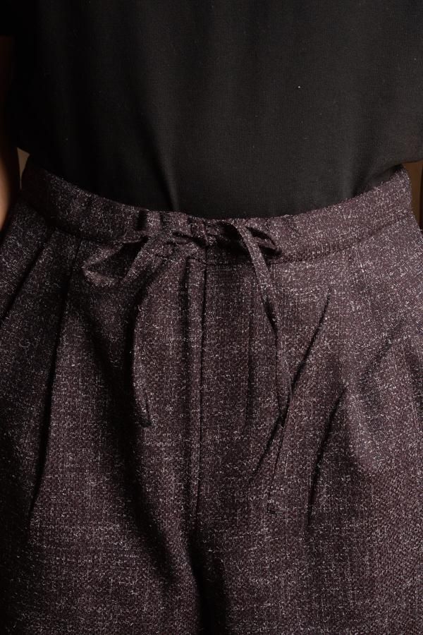 FRANK LEDER】RED/DARK BLUE WOOL DRAWSTRING 2TUCK TROUSERS FRANK LEDER】RED/DARK BLUE WOOL DRAWSTRING 2TUCK TROUSERS