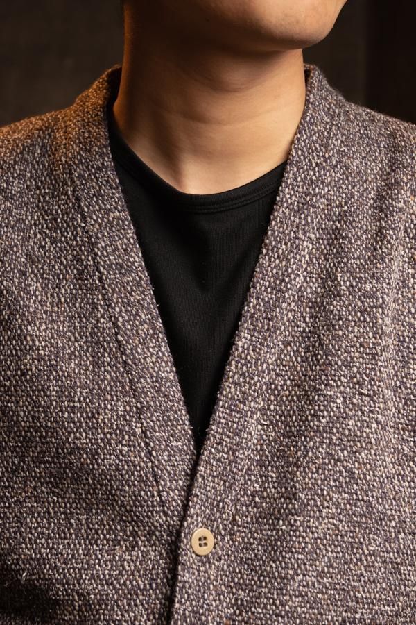 FRANK LEDER】BROWN WOOL CARDIGAN-SLOW&STEADY
