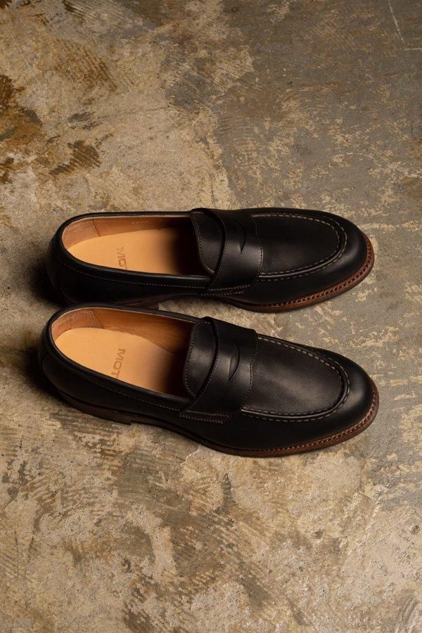 MOTO】HORWEEN LATIGO PENNY LOAFERS-BLACK- SLOW&STEADY -