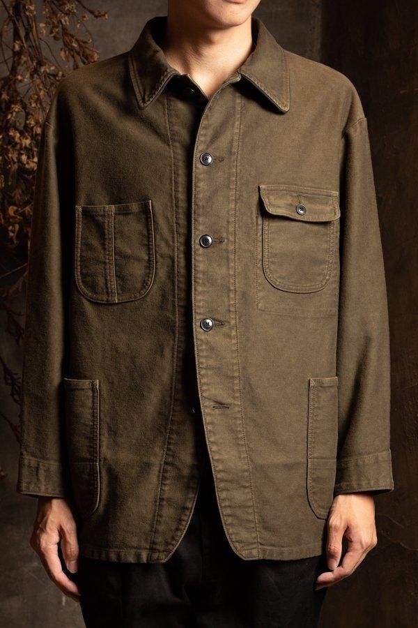 PORTER CLASSIC】MOLESKIN COVERALL JACKET-OLIVE-SLOW&STEADY