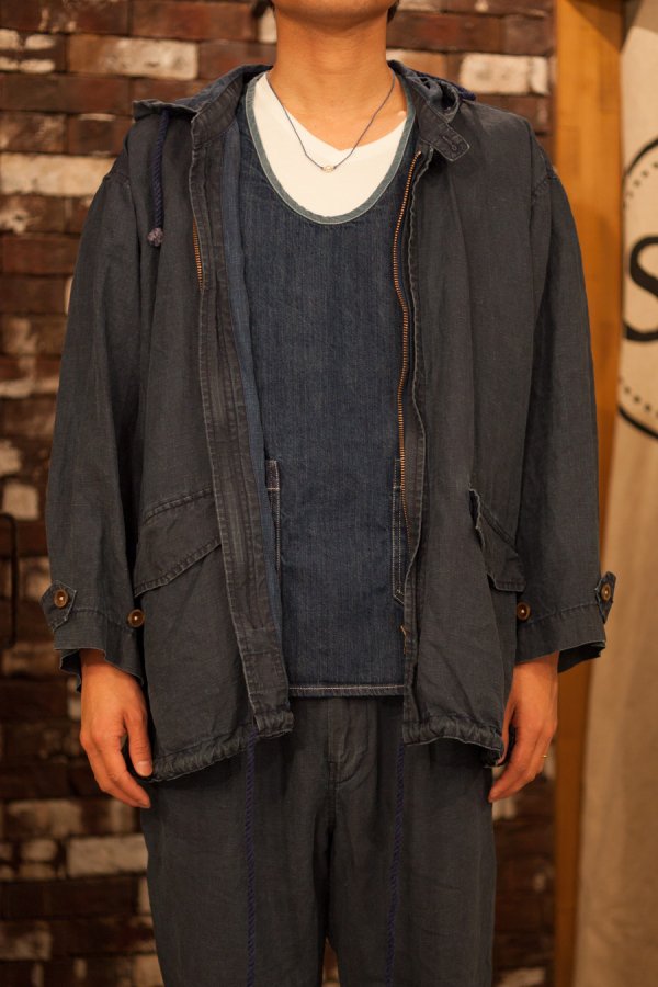 PORTER CLASSIC】LINEN COATING COAT WITH HOOD-SLOW&STEADY