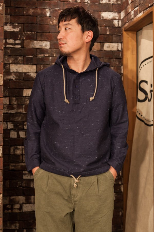 FRANK LEDER】DOTTED COTTON LINEN HOODY BOMBER-SLOW＆STEADY