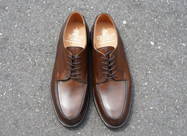 CROCKETT&JONES,クロケットアンドジョーンズ,MORETON,モールトン,エプロンフロントダービーシューズ,DARK BROWN  BURNISH CALF, 292, Eウィズ,