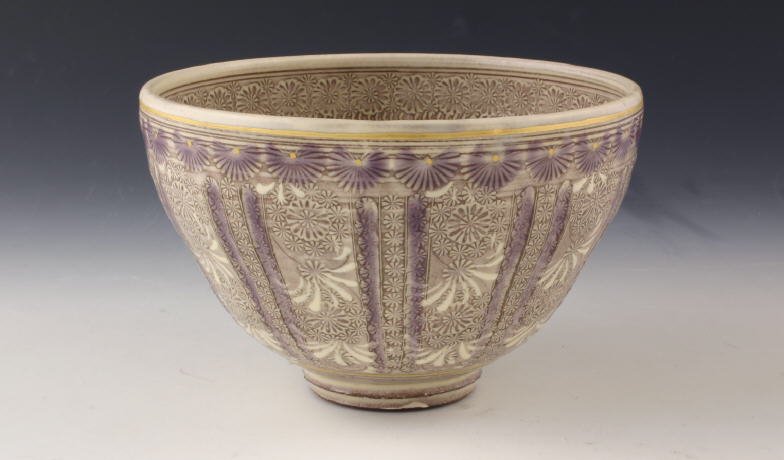 京焼・清水焼 組飯碗 紫彩華紋(しさいかもん) 陶楽 LTS432 陶器