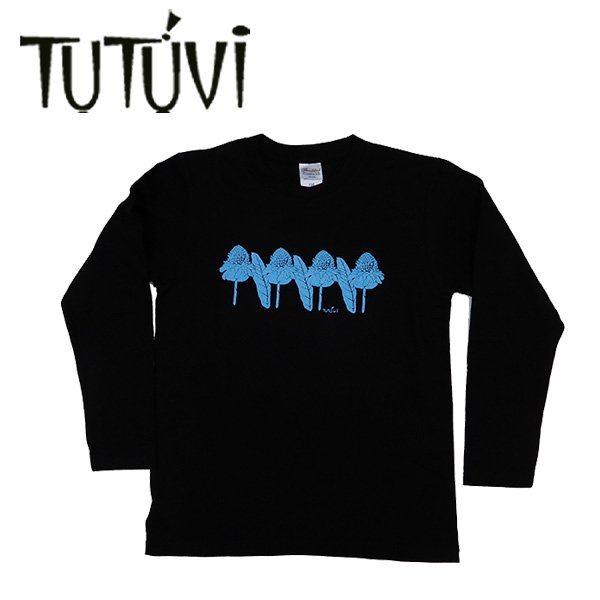 TUTUVI　スタンダード長袖Tシャツ（柄：トーチジンジャー　色：ブラック・ブルー）【画像3】