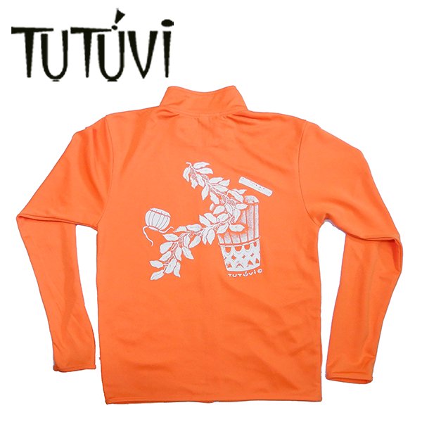 TUTUVI　ドライジッパージャケット（柄：サウンドアンドヴィジョン　色：オレンジ・ホワイト）【画像3】