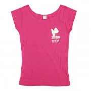 ピンク TUTUVI　Tシャツ（柄：トーチジンジャーワンポイント　色：ピンク・アイボリー）