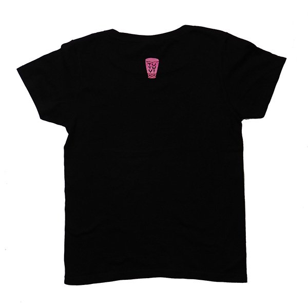 TUTUVI　Tシャツ 半袖 スタンダード（柄：アンスリウム　色：ブラック・フーシャピンク）【画像2】