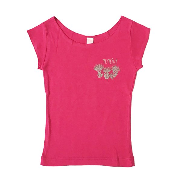 Tutuvi Tシャツ ワンサイズ上がおすすめ小さめレディースサイズ レフアワンポイント ショッキングピンク トーチジンジャー Torch Ginger