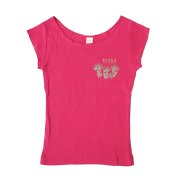ピンク TUTUVI　Tシャツ　ワンサイズ上がおすすめ小さめレディースサイズ（柄：レフアワンポイント　色：ショッキングピンク）Sサイズのみ