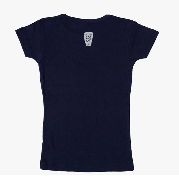 TUTUVI　Tシャツ 半袖　ワンサイズ上がおすすめ小さめレディースサイズ（柄：レフア　色：ネイビー）【画像3】