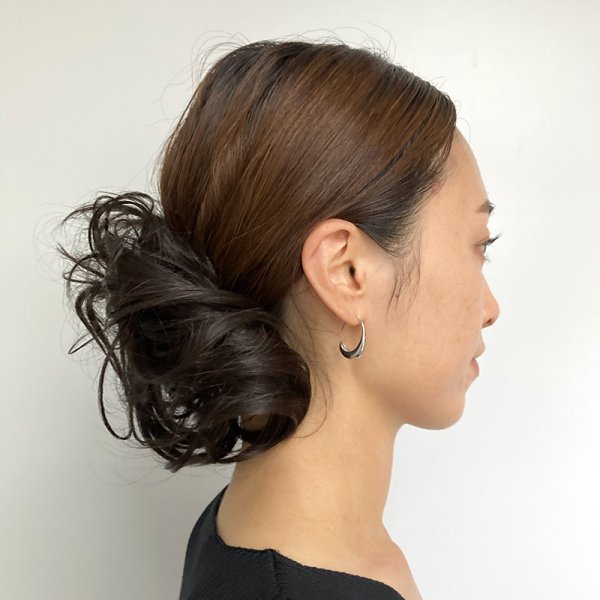 ラスト１ 簡単ヘアアレンジ シュシュゴム ヘアウィッグ ダーク