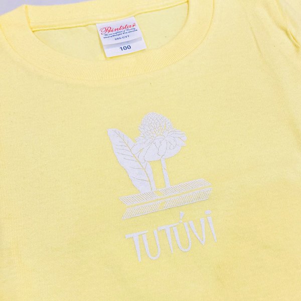 TUTUVI　子供用Tシャツ（柄：トーチジンジャー　色：イエロー・ホワイト）【画像3】