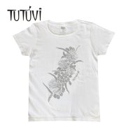 ハク TUTUVI　Tシャツ 半袖 スタンダード（柄：ハクレイ　色：ホワイト・シルバー）
