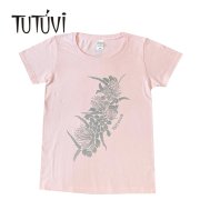 ピンク TUTUVI　Tシャツ 半袖 スタンダード（柄：ハクレイ　色：ライトピンク・シルバー）