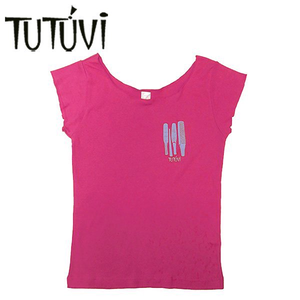 TUTUVI　Tシャツ　ワンサイズ上がおすすめ小さめレディースサイズ（柄：イエククワンポイント　色：ピンク・パープルグレー） -  トーチジンジャー-Torch Ginger