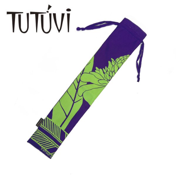 TUTUVI  プイリケース1（プイリ長さ約５０ｃｍ用）　トーチジンジャー　ダークパープル/グリーン【画像2】
