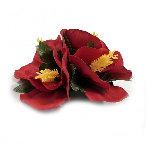 ベルベットハイビスカスクリップ 色：レッド- トーチジンジャー-Torch