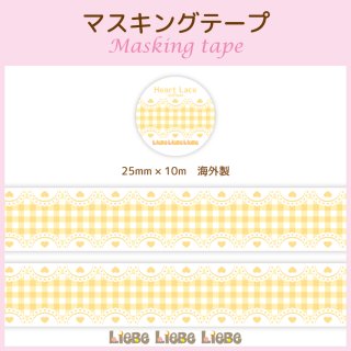 <img class='new_mark_img1' src='https://img.shop-pro.jp/img/new/icons1.gif' style='border:none;display:inline;margin:0px;padding:0px;width:auto;' />マスキングテープ「Hear Lace -yellow-」