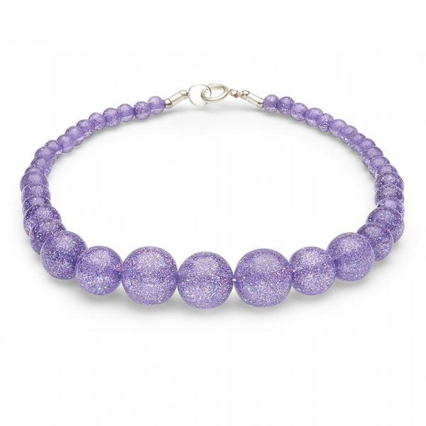 【Splendette】Lilac Glitter Beads Necklace グリッタービーズネックレス ライラック