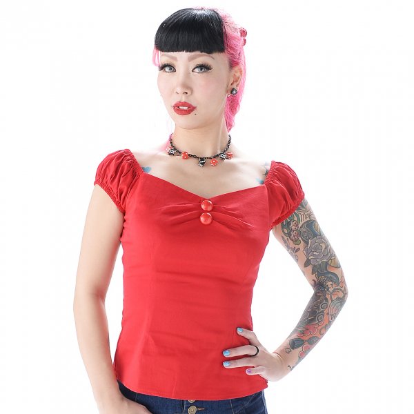 【Collectif】Dolores Top Plain Red　ピンナップトップス レッド 