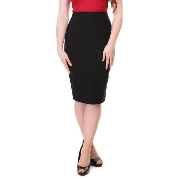 CollectifPolly Plain Bengaline Skirt Black ١åڥ󥷥륹