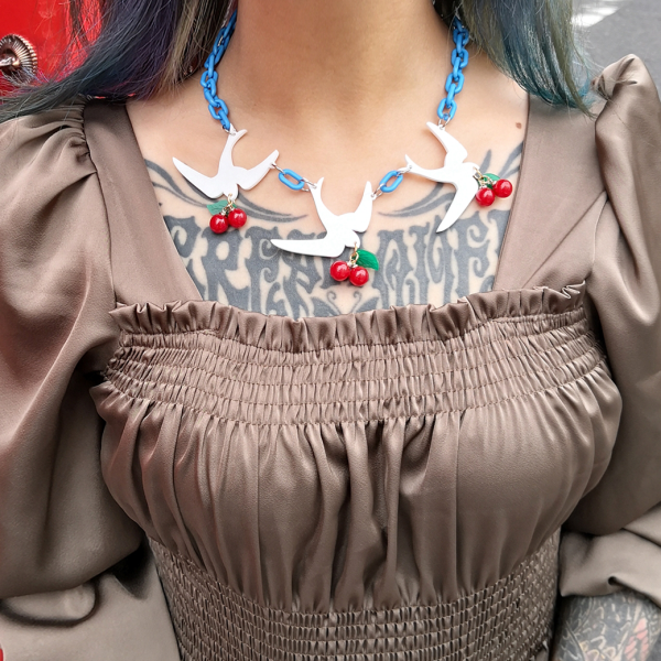 【Collectif】Rockabilly Swallows 50s Necklace　50sスワロウチェリーネックレス