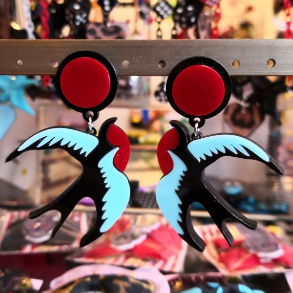 【VALLERY’S SELECT】Swallows 50s Earrings ロカビリースワローピアス