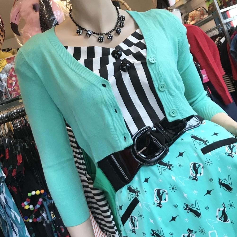 クロップドカーディガン Vネック 9分袖 Opal Green Vallery S Trap Online Shop クロップドカーディガン Vネック 9分袖 Opal Green Vallery S Trap Online Shop