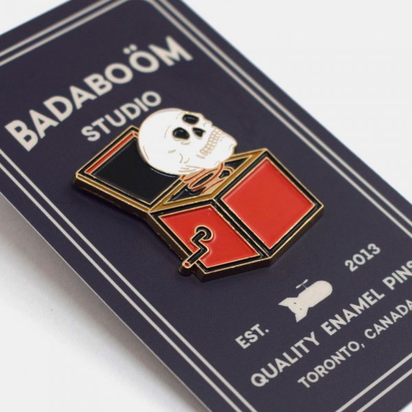 【Badaboo&#776;m Studio】Skull in a Box Pin スカルボックスピンバッジ