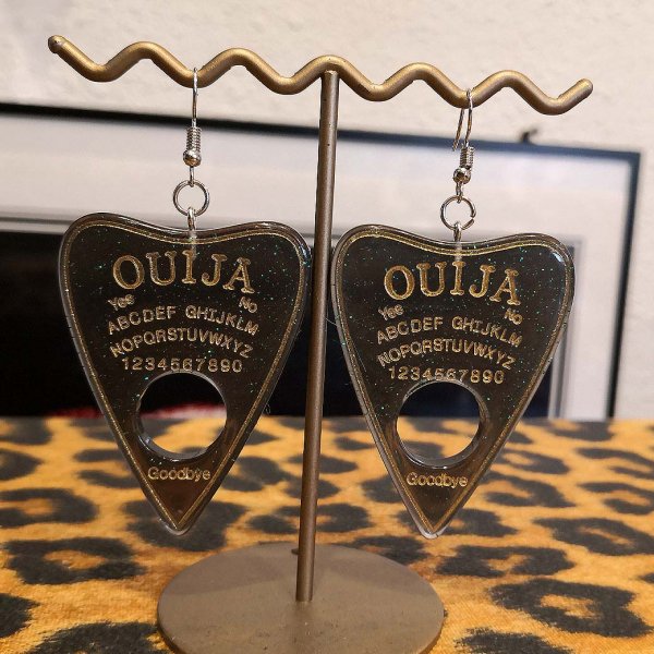 【SELECT】Ouija Board  Earrings ウイジャピアス クリアブラック×グリーン