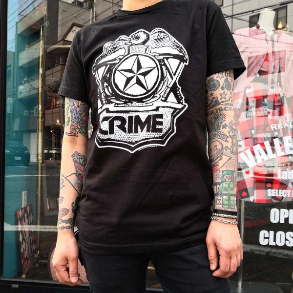 【ROCK ROLL REPEAT】CRIME: Badge LogoTシャツ [Unisex] ★ネコポス￥250にてお届け★