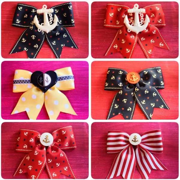 <img class='new_mark_img1' src='https://img.shop-pro.jp/img/new/icons24.gif' style='border:none;display:inline;margin:0px;padding:0px;width:auto;' />【Punk Up Bettie】Psycho Anchors Hair Bow  アンカーリボンヘアクリップ