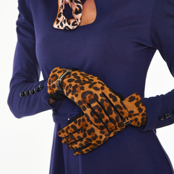 【Voodoo Vixen】Gina Leopard Buckle Gloves レオパードバックルグローブ