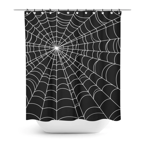 【SOURPUSS】SPIDERWEB SHOWER CURTAIN  蜘蛛の巣モチーフシャワーカーテン