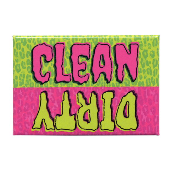 【Sourpuss Clothing】NEON LEOPARD DIRTY/CLEAN DISHWASHER MAGNET  マグネット