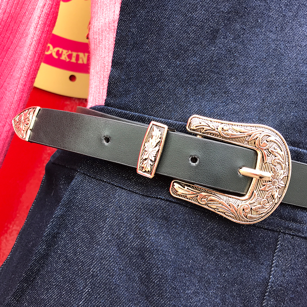 【VALLERY'S SELECT】Western Buckle Faux Leather Belt ウエスタンバックル ベルト -  Vallery's Trap Online Shop REAL PIN UP GIRLS & ROCKIN' GROUPIES!!