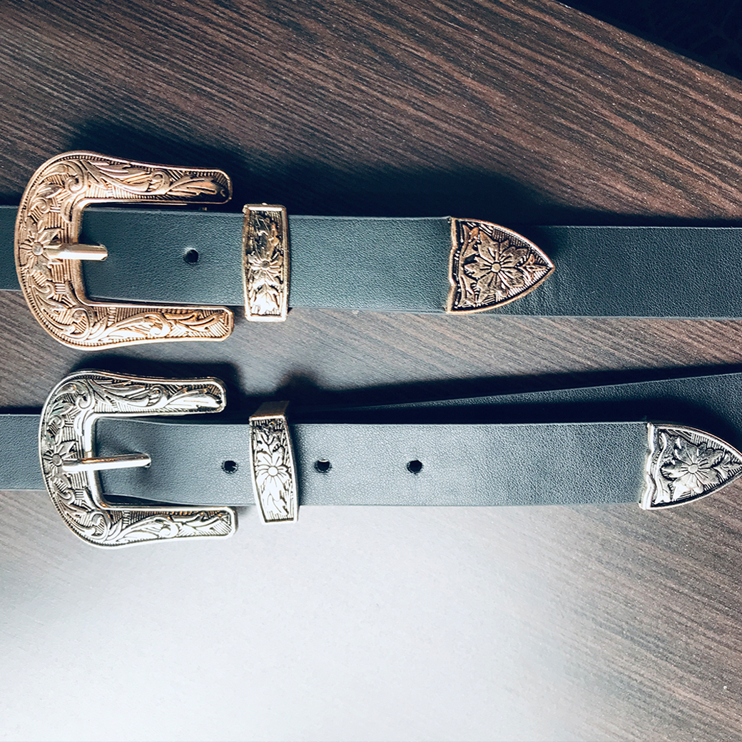 VALLERY'S SELECT】Western Buckle Faux Leather Belt ウエスタン