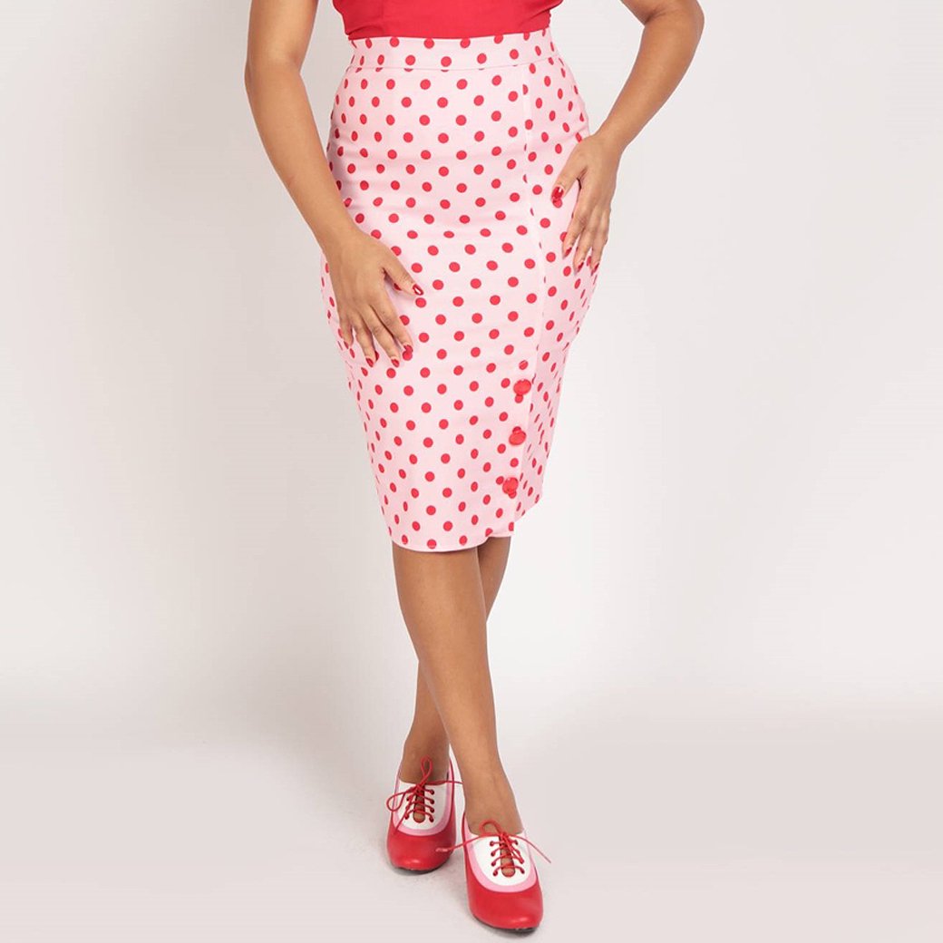 【Collectif】Charlotte Polka Dot Pencil Skirt ポルカドットペンシルスカート - Vallery's Trap  Online Shop REAL PIN UP GIRLS & ROCKIN' GROUPIES!!