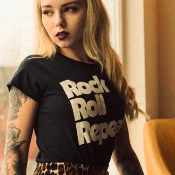 【ROCK ROLL REPEAT】Rock Roll Repeat Logo Tee [Womens] ネコポス￥250にてお届け