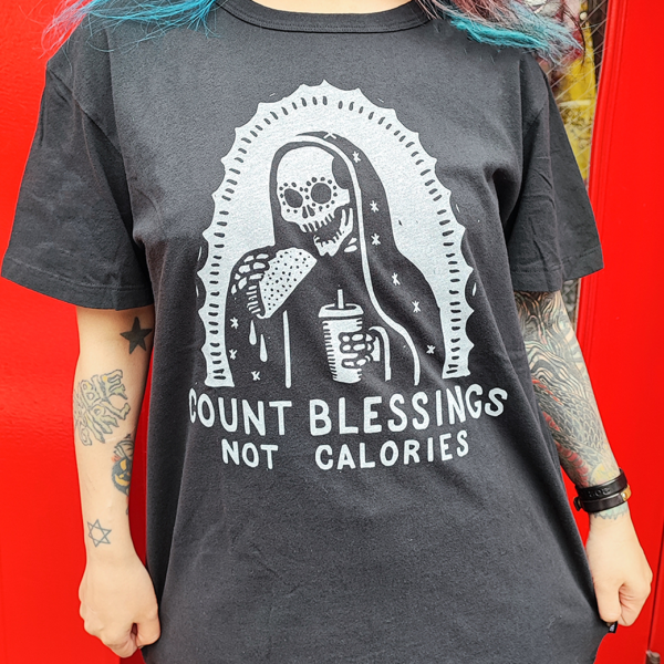 【Pyknic】Count Blessings Not Calories Tee  [Unisex Sizing]★ネコポス￥250にてお届け★