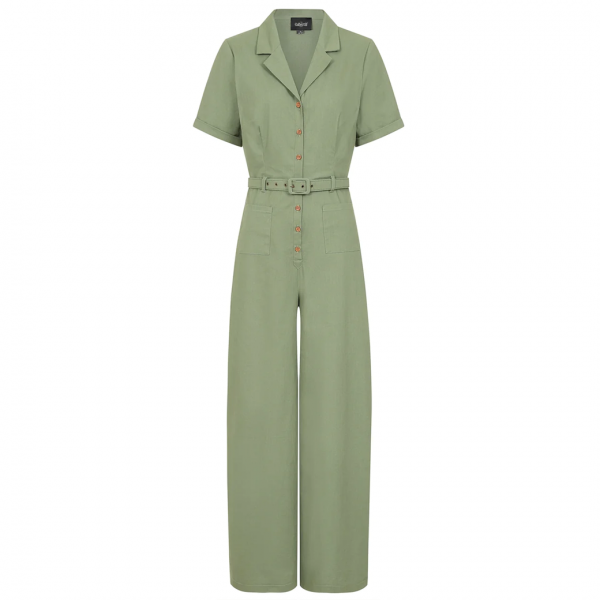 CollectifCaterina Vintage Jumpsuit Green ơ ץ
