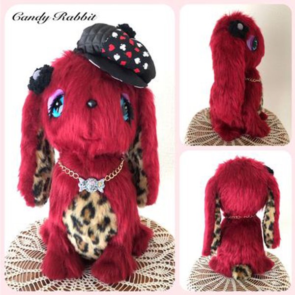 【Dragon Comi Doll】Candy Rabbit with Casquette -Red/Brown Reopard
