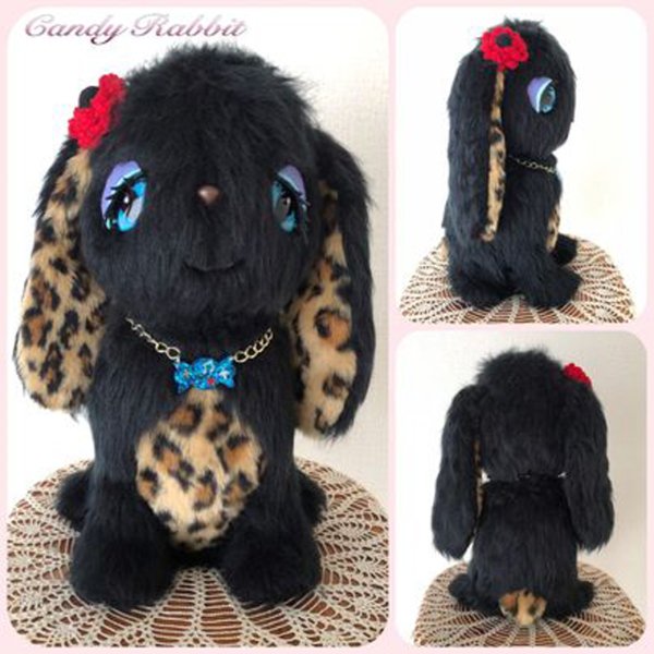 【Dragon Comi Doll】Candy Rabbit Black/Brown Leopard