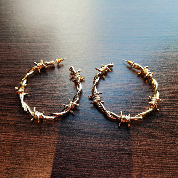 VALLERY'S SELECTBarbed Wire Hoop Earrings  ͭŴԥ 5cm 