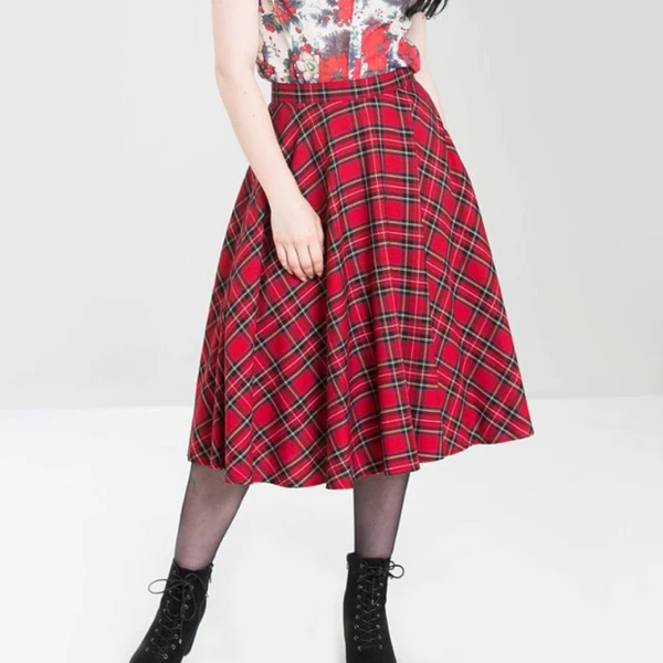 【Hell Bunny】Irvine 50's Skirt　タータンチェック柄サーキュラースカート