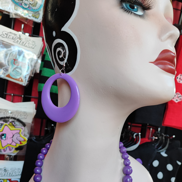 【VALLERY'S SELECT】 Drop Hoop Earrings サークルピアス Purplee