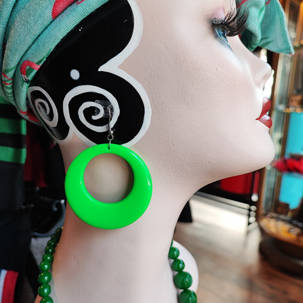 VALLERY'S SELECT Drop Hoop Earrings ԥ Green
